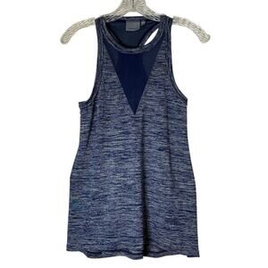 Athleta Utopia Heather Blue Cutouts Mesh‎ Tank top  Size XXS